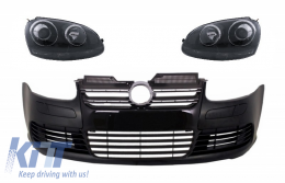 image-22-Предна Броня с Фарове подходяща за VW Golf V 5 (2003-2007) Jetta (2005-2010) TFSI R32 Look Черен Edition
