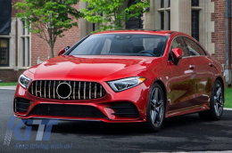 Централна решетка Подходящ за Mercedes CLS-Class C257 (2018-up) GTR Дизайн Черен Хром-image-6057649