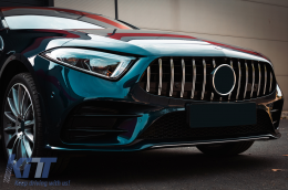 Централна решетка Подходящ за Mercedes CLS-Class C257 (2018-up) GTR Дизайн Черен Хром-image-6095977