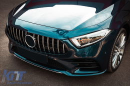 Централна решетка Подходящ за Mercedes CLS-Class C257 (2018-up) GTR Дизайн Черен Хром-image-6095983