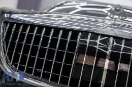 Предна Решетка подходяща за Mercedes S-Class W222 X222 (2014-2020) Вертикална Дизайн Хром-image-6089430