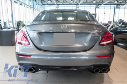 Задна дифузьор с накрайници за ауспух, подходящ за Mercedes E-Class W213 (2016-2019) E53 Дизайн Нощен пакет-image-6057273