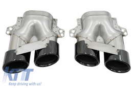 Задна дифузьор с Черен накрайници на ауспуха, подходящ за Mercedes CLS-Class C257 (2018+) CLS53 Дизайн Нощен пакет-image-6057128