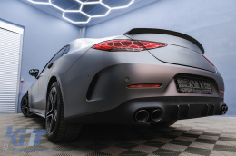 Задна дифузьор с Черен накрайници на ауспуха, подходящ за Mercedes CLS-Class C257 (2018+) CLS53 Дизайн Нощен пакет-image-6090190
