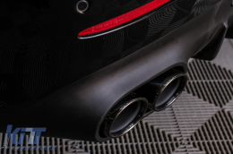 Задна дифузьор с Черен накрайници на ауспуха, подходящ за Mercedes CLS-Class C257 (2018+) CLS53 Дизайн Нощен пакет-image-6095261