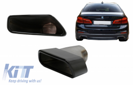 Накрайници за ауспух подходящи за BMW 5 Series G30 G31 (2017-up) F10 F11 (2010-2014) F10 F11 LCI (2015-2017) 6 Series G32 (2017-up) M-Tech Спорт Дизайн Черен-image-6058061