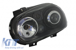Предна Броня с Фарове Черен подходяща за VW Golf IV 4 MK4 (10.1997-09.2003) R32 Look-image-6054673