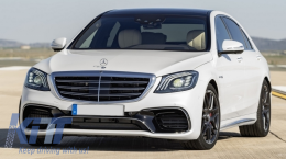 Предна Броня с Хром Централна решетка, подходяща за Mercedes S-Class W222 Facelift (2017-up) S63 Дизайн-image-6054979