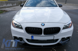 Спойлер на Предна Броня , подходящ за BMW 5 Series F10 F11 (2011-2017) с двоен изходен въздушен дифузьор M-Performance Piano Black-image-6062437