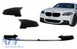 image-66-Спойлер на Предна Броня с Калъфи за огледала , подходящи за BMW 5 Series F10 F11 Sedan Touring (2015-2017) M-Performance Piano Black