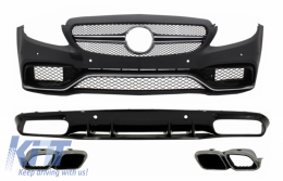 image-41-Дифузьор на Предна Броня и Задна Броня подходящ за Mercedes C-Class C205 A205 Купе Cabriolet (2014-2019) C63S Дизайн Сребърен Tips