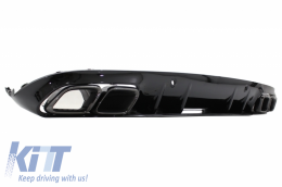 Предна Броня, подходяща за Mercedes C-Class C205 A205 Купе Cabriolet (2014-2019) със Спойлер на багажника и дифузьор на Задна Броня C63S Дизайн изцяло Черен-image-6057045