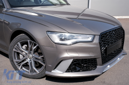 Предна Броня , подходяща за Audi A6 4G Facelift (2015-2018) и дифузьор на Задна Броня с накрайници за ауспух RS6 Дизайн-image-6071793