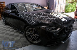 Централна решетка с дифузьор и накрайници на ауспуха Черен Подходящ за Mercedes CLS-Class C257 (2018-up) GTR CLS53 Дизайн only AMG Line Задна Броня-image-6095246