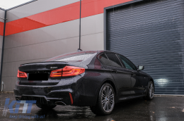 Дефузьор за задна броня с Накрайници за ауспух Хром подходящ за BMW 5 Series G30 G31 Лимузина Touring (2017-up) M5 Дизайн-image-6098350