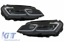Пълен комплект за каросерия, подходящ за VW Golf 7 VII (2012-2017) С LED Фарове Последователни Динамичен Въртящи се светлини R-line Look-image-6058308
