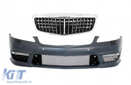 image-22-Предна Броня , подходяща за Mercedes S-Class W221 (2005-2012) с Предна Решетка с единична рамка S63 S65 Дизайн