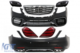 image-70-Комплект за каросерия, подходящ за Mercedes S-Class W222 Facelift (2013-06.2017) S63 Дизайн с LED светлини
