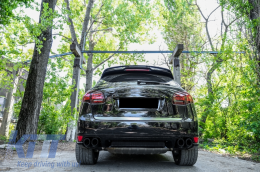 Накрайници за ауспух подходящи за Porsche Cayenne 92A V6 V8 Diesel (05.2010-09.2014) GTS Дизайн Матово черно-image-6063411