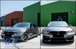Предна Броня със Прагове , подходящи за BMW 3 Series F30 F31 Pre-LCI & LCI (2011-2018) M4 Дизайн-image-6061051