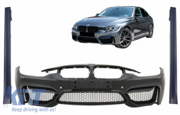 Предна Броня със Прагове , подходящи за BMW 3 Series F30 F31 Pre-LCI & LCI (2011-2018) M4 Дизайн-image-6061052