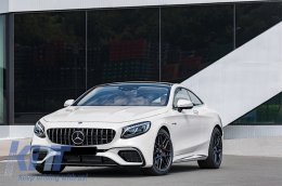 Централна решетка подходяща за Mercedes S-Class Купе C217 (2014-2017) Кабрио A217 (2015-2017) GT-R Panamericana Дизайн Хром-image-6064349