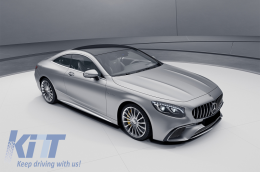 Централна решетка, подходяща за Mercedes S-class Купе C217 Facelift (2018-up) Кабрио A217 Facelift (2018-up) GT-R Panamericana Дизайн Хром-image-6064358