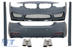 image-6-Пълен комплект за каросерия, подходящ за BMW Серия 4 F32 F33 Купе Кабрио (2013-2019) с хромирани Накрайници за ауспух M4 Дизайн
