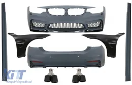 image-15-Пълен комплект за каросерия, подходящ за BMW Серия 4 F32 F33 Купе Кабрио (2013-2017) с Предни калници и два двойни Накрайници за ауспух Дизайн на M4 от Въглеродни влакна