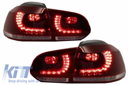Пълен комплект за каросерия, подходящ за VW Golf VI 6 MK6 (2008-2013) R20 Дизайн с Фарове LED RHD и Задни светлини , Динамичен светлини за завиване-image-6062220