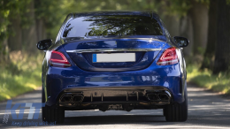 Задна Броня с Хром Накрайници за ауспух , подходящи за Mercedes C-Class W205 Лимузина (2014-2020) C63 Дизайн-image-6062276