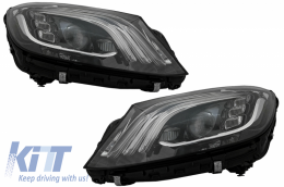 Комплект за тяло, подходящ за Mercedes S-Class W222 Facelift (2013-06.2017) S63 Дизайн с Фарове Full LED-image-6063381