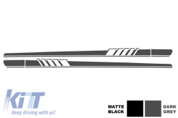 Комплект стикери Странични стикери и горна врата на капака на покрива и стикер Огледало Тъмно Сиво , подходящо за MERCEDES C205 Купе A205 Cabriolet (2014-2016) A45 Дизайн Edition 1-image-6063403