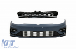 image-78-Предна Броня с централна Хром Решетка без значка, подходяща за VW Golf 7.5 (2017-2020) R Line Дизайн