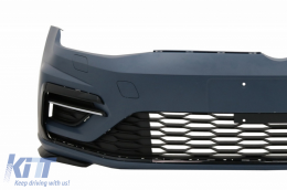 Предна Броня с централна Хром Решетка без значка, подходяща за VW Golf 7.5 (2017-2020) R Line Дизайн-image-6063606