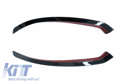 Комплект капаци на Предна Броня, странични перки, подходящи за Mercedes A-Class W177 V177 (05.2018-up) с удължение на Лип и капак на Огледало A35 Дизайн Черен Edition-image-6063714