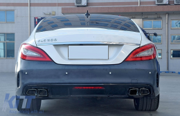 Дефузьор за задна броня , подходящ за Mercedes W218 CLS Sedan (2011-2017) и Накрайници за ауспух тръби Само за AMG Спортна линия-image-6108335