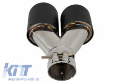 Задна дифузьор с двоен двоен изход с Накрайници за ауспух Матово Въглеродни влакна , подходящи за BMW Серия 3 F30 F31 (2011-нагоре) M Design-image-6064138