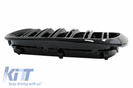 Централни решетки, подходящи за BMW X3 G01 (11.2017-up) X4 G02 (02.2018-up) М дизайн с двойна лента Piano Black-image-6065025