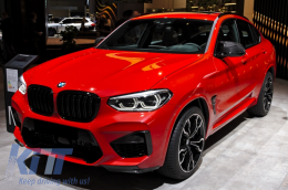 Централни решетки, подходящи за BMW X3 G01 (11.2017-up) X4 G02 (02.2018-up) М дизайн с двойна лента Piano Black-image-6065029