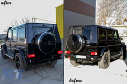 Задна Броня с Вежди за калниците, арки за колела, подходящи за MERCEDES G-Class W463 (1989-2013) G63 G65 Дизайн-image-6084097