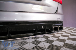 Предна Броня с дифузьор и Сребърен накрайници, подходяща за Mercedes C-Class W205 S205 AMG Спортна линия (2014-2020) C63S Дизайн-image-6085570
