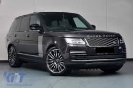 Централна решетка, подходяща за Range Rover Vogue L405 (2013-2017) Преобразуване на Автобиографичен дизайн към 2018 Look Черен & Хром Edition-image-6067784