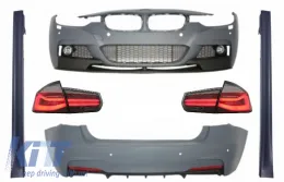 image-50-Пълен комплект за каросерия, подходящ за BMW Серия 3 F30 (2011-2019) с LED Задни светлини Динамичен последователни светлини за завиване M-Performance дизайн