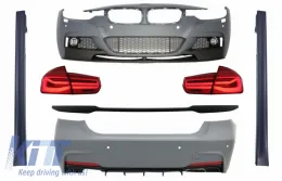 image-12-Пълен комплект за каросерия, подходящ за BMW Серия 3 F30 (2011-2019) със Спойлер на багажника и LED Задни светлини Динамичен последователни светлини за завиване M-Performance дизайн