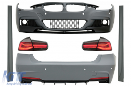 image-21-Пълен комплект за каросерия, подходящ за BMW Серия 3 F30 (2011-2019) с LED Задни светлини Червен дим Динамичен светлини за завиване M-Performance LCI дизайн