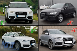 Капаци за Халогени Странични решетки, подходящи за Audi Q3 8U (2011-2014) RS Дизайн Piano Black Хром-image-6068216
