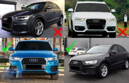 Капаци за Халогени Странични решетки, подходящи за Audi Q3 8U Facelift (2014-2017) RS Дизайн Piano Black-image-6068062