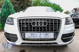 Капаци за Халогени Странични решетки, подходящи за Audi Q5 SUV 8R (2008-2011) RS Дизайн Piano Black Хром-image-6068218