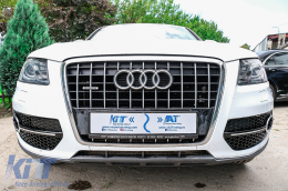 Капаци за Халогени Странични решетки, подходящи за Audi Q5 SUV 8R (2008-2011) RS Дизайн Piano Black Хром-image-6068219